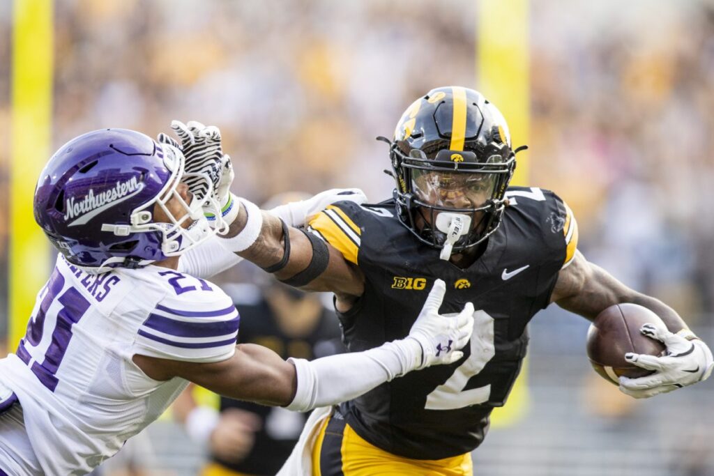 Iowa Hawkeyes football vs Northwestern Wildcats football match player stats