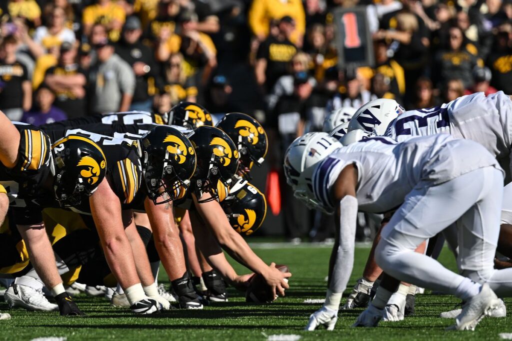 Iowa Hawkeyes football vs Northwestern Wildcats football match player stats