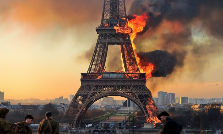 Eiffel Tower Fire