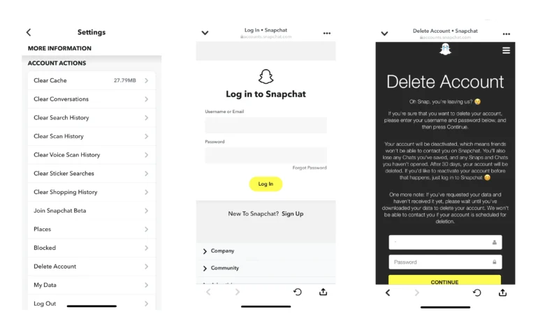 how to delete Snapchat account