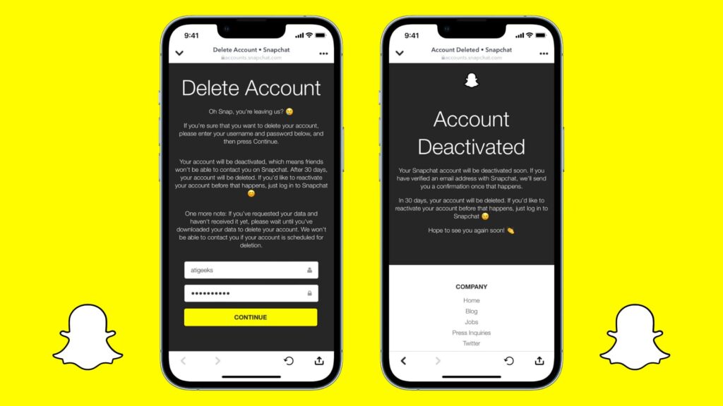 how to delete Snapchat account