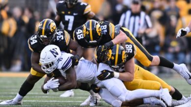 Iowa Hawkeyes football vs Northwestern Wildcats football match player stats