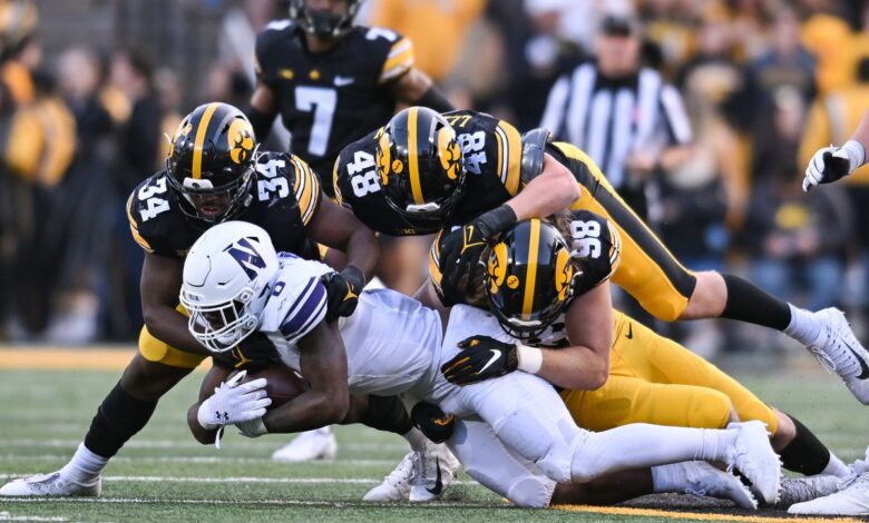 Iowa Hawkeyes football vs Northwestern Wildcats football match player stats